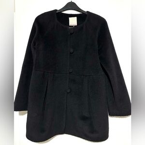 Rebecca Taylor Wool Blend Pleated Coat Size 6